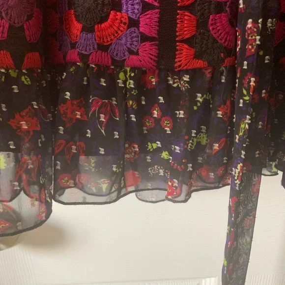 Anna Sui Floral Patchwork Mini Dress - Green and Pink - Picture 10 of 13